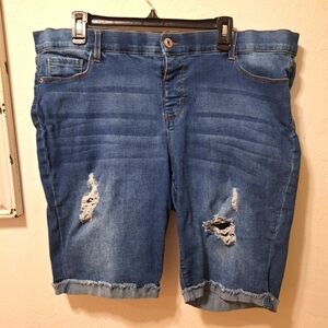 Distressed Denim Shorts Size 20